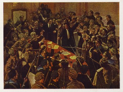 De arrestatie van de Voorlopige Regering van Rusland, Petrograd, Russische Revolutie 26 oktober 1917 door William B. Webb